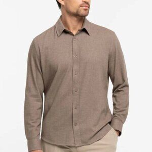 ASH & ERIE Men's Casual Brown Button Down Shirt